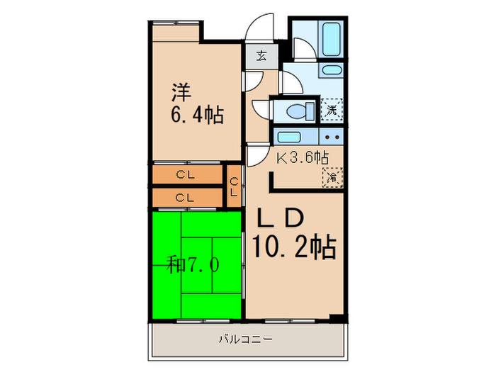 パークセリタ(2LDK/1階)の間取り写真