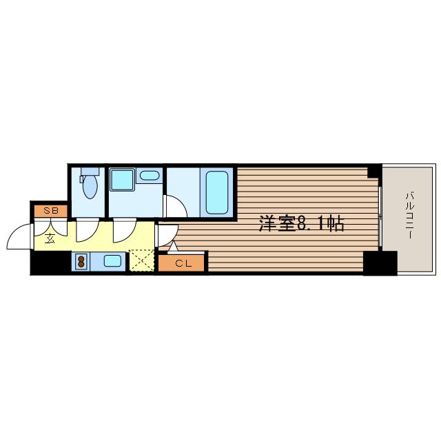 FORTUNEY大手前(1K/10階)の間取り写真