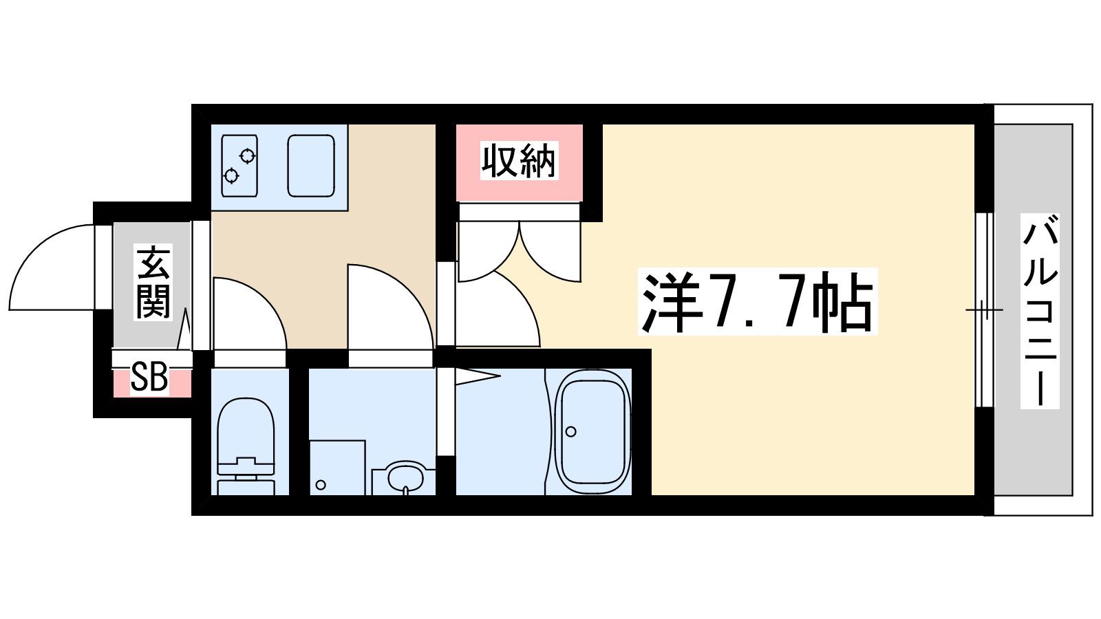WGB江坂(1K/9階)の間取り写真