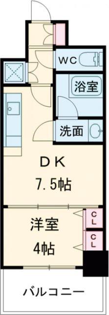 プレジオ神戸ウエスト(1DK/8階)の間取り写真