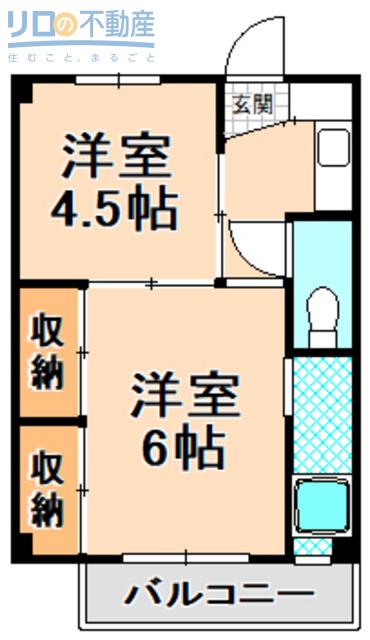 ビレッジハウス鴻池(2K/4階)の間取り写真