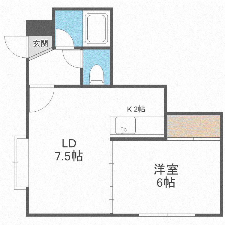 アーバン稲穂(1LDK/3階)の間取り写真