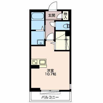 プレミアム・ベレオ(ワンルーム/1階)の間取り写真