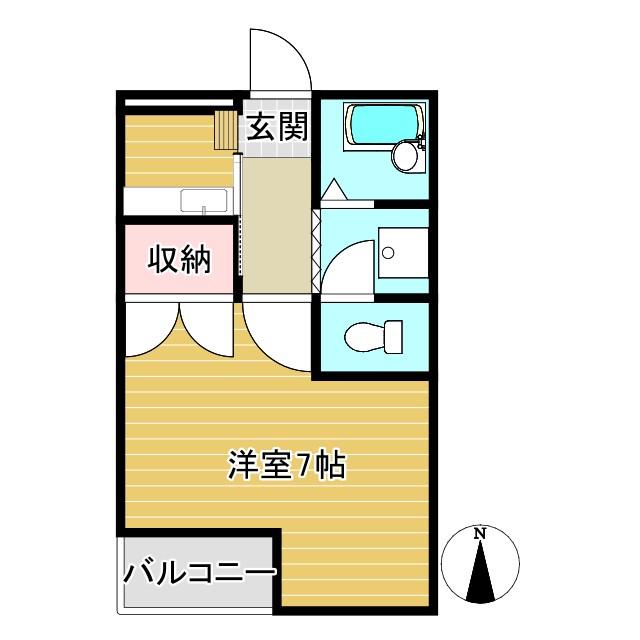 ヴィラ貢川(1K/4階)の間取り写真