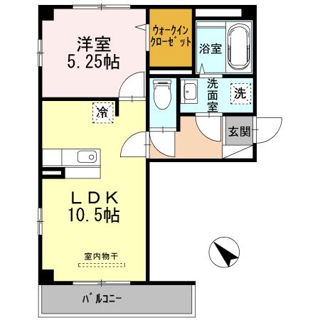 D-ROOM中央台飯野(1LDK/2階)の間取り写真