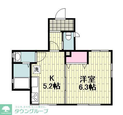 上の宮1丁目へーベルハウス(1K/1階)の間取り写真