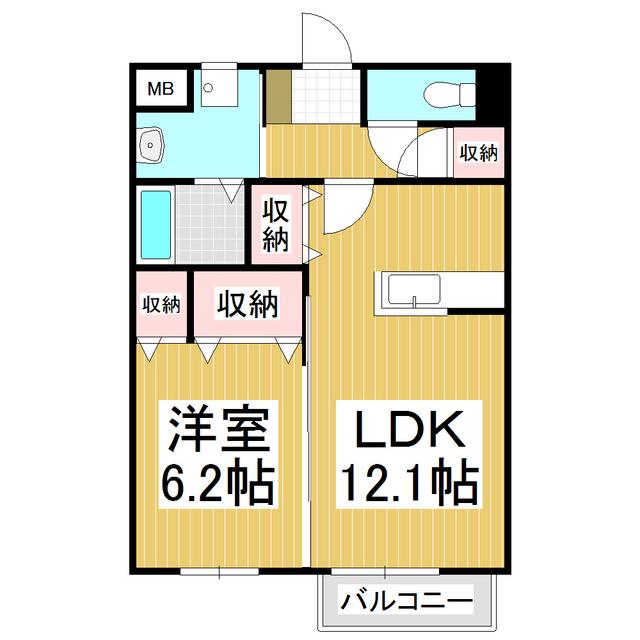エスペランサ(1LDK/2階)の間取り写真
