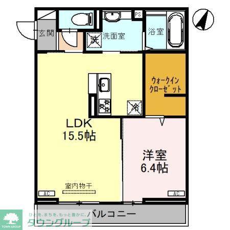 AVANZA BERL II(1LDK/2階)の間取り写真