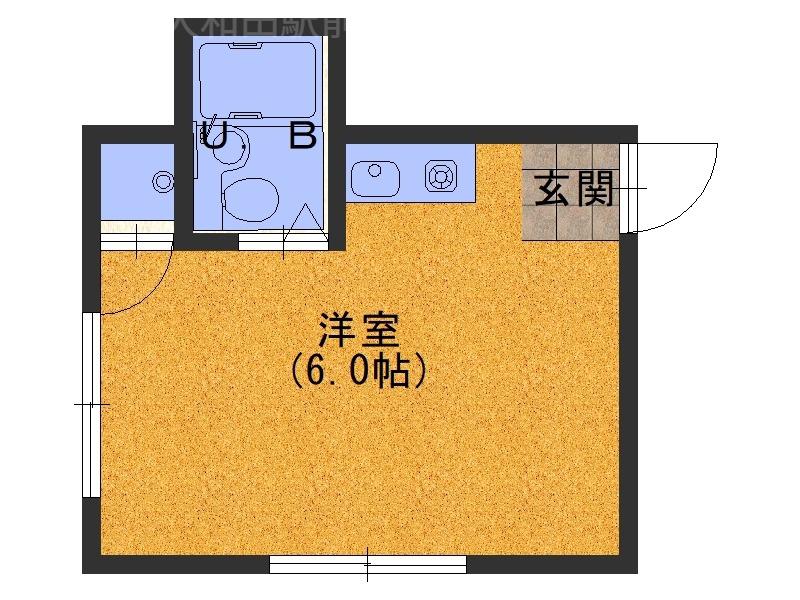 エレガンス富士(ワンルーム/2階)の間取り写真