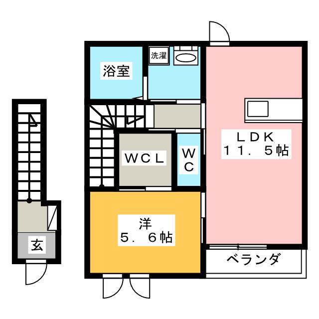コンフォートMILTY(1LDK/2階)の間取り写真