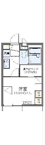 レオパレスストリームII(1K/1階)の間取り写真