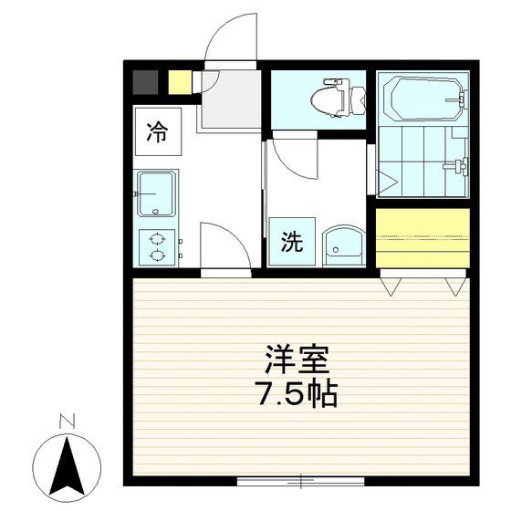 ハイム小金井3号棟(1K/1階)の間取り写真