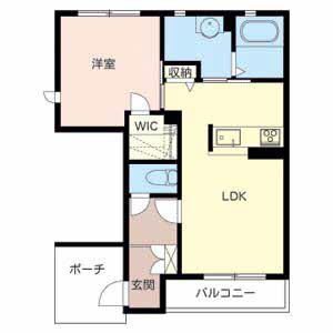 シャーメゾンリラフォート(1LDK/1階)の間取り写真