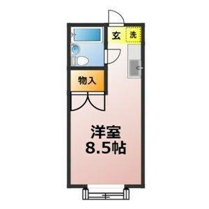クレストコートB棟(1K/1階)の間取り写真