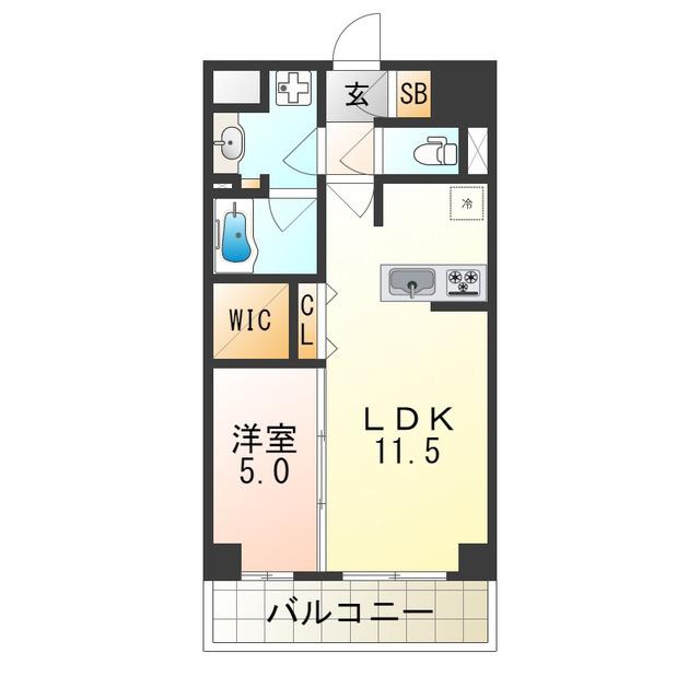 レイワニティ プレイス(1LDK/7階)の間取り写真