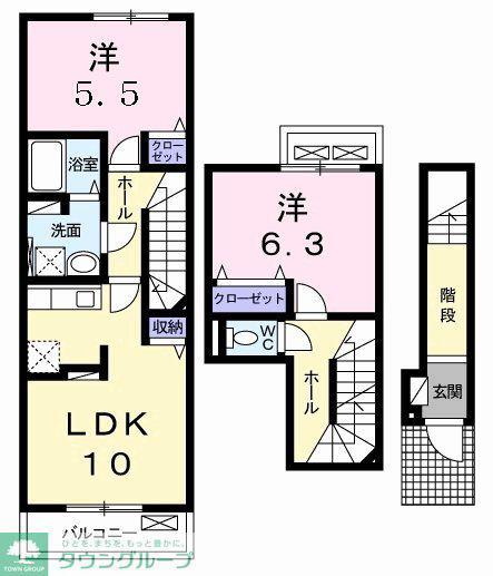 マリキータ(2LDK/2階)の間取り写真