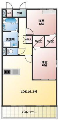 SOLANA(2LDK/4階)の間取り写真