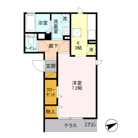 ガーデニア蒲田(1K/1階)の間取り写真