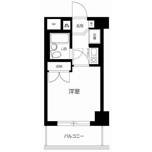 ストーク新丸子弐番館(1K/7階)の間取り写真