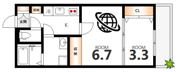 RESIDENCE KOJIMA(2K/1階)の間取り写真