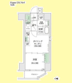 スタイリオ蒲田II(1DK/9階)の間取り写真