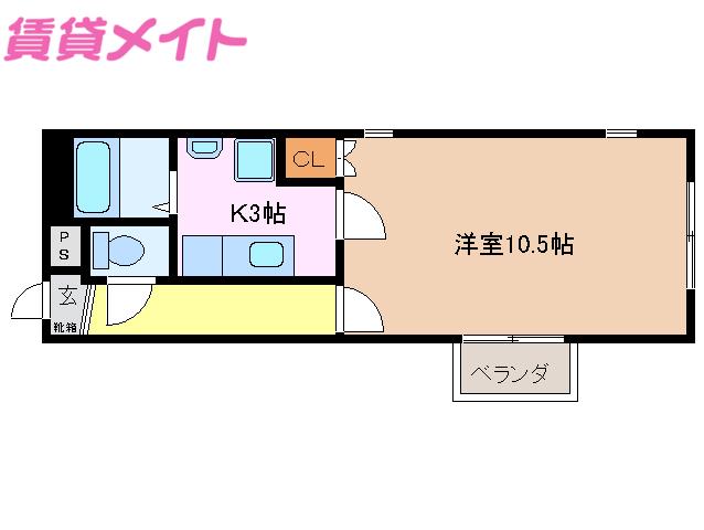 アネックス・智(1K/2階)の間取り写真