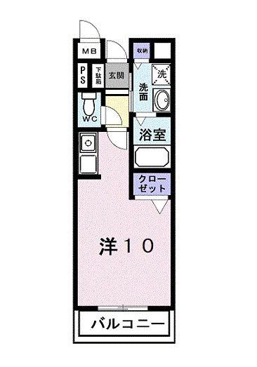 トゥールモンド(ワンルーム/1階)の間取り写真