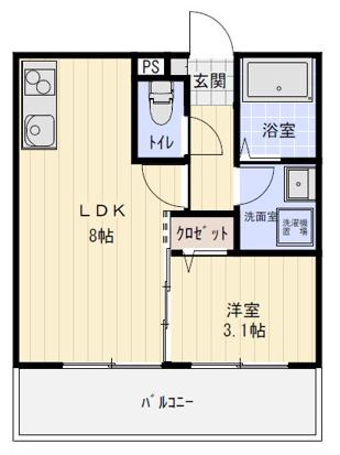 ネブラスカイ(1LDK/3階)の間取り写真