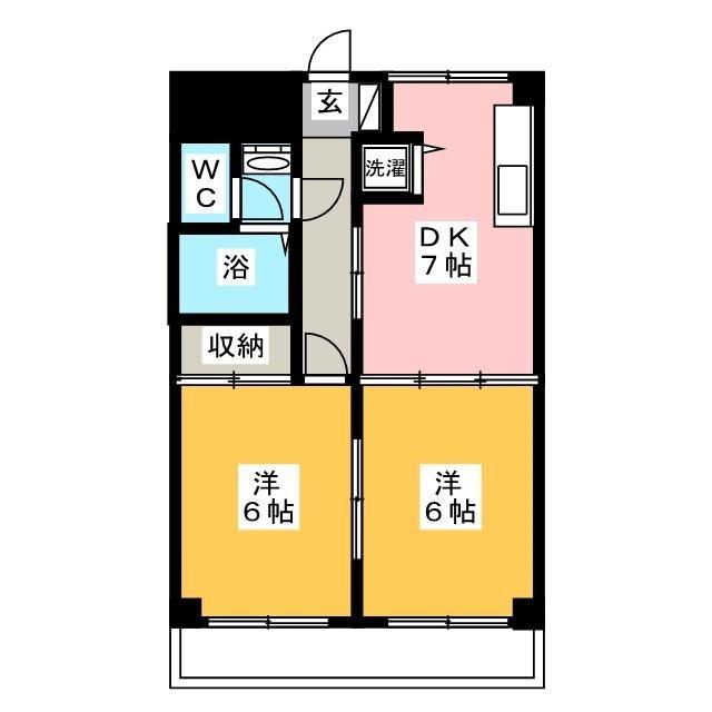 TAハウス(2DK/2階)の間取り写真