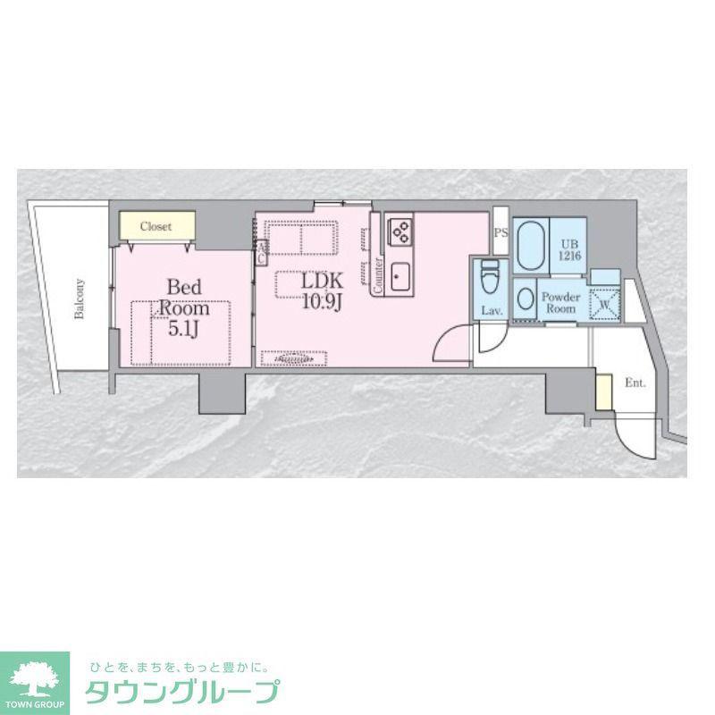 HAON 波音(1LDK/9階)の間取り写真