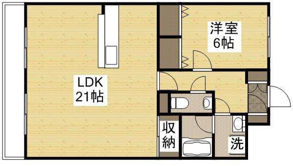 はるなガーデン(1LDK/11階)の間取り写真