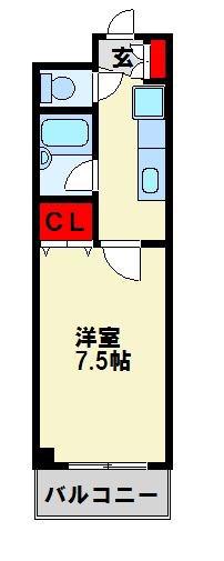 ソレーユ戸畑(1K/3階)の間取り写真