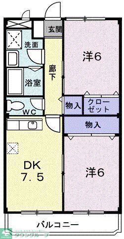 シティマンションタナベ(2DK/4階)の間取り写真