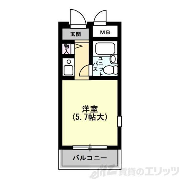 朝日プラザアクシス東淀川(ワンルーム/4階)の間取り写真