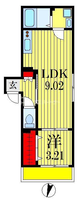 メゾン・リシュエ(1LDK/1階)の間取り写真