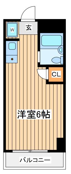 メゾンド・ラフィーネ(ワンルーム/2階)の間取り写真