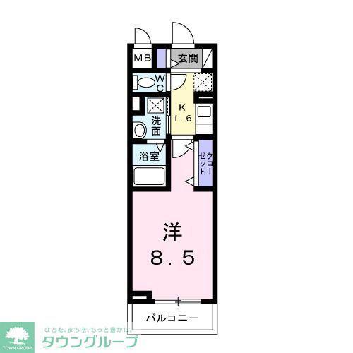 ヴェリーヌ(1K/3階)の間取り写真