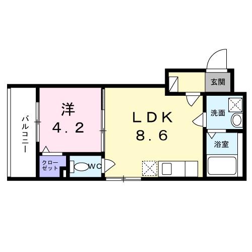 GOODLIFE 小阪本町(1LDK/2階)の間取り写真