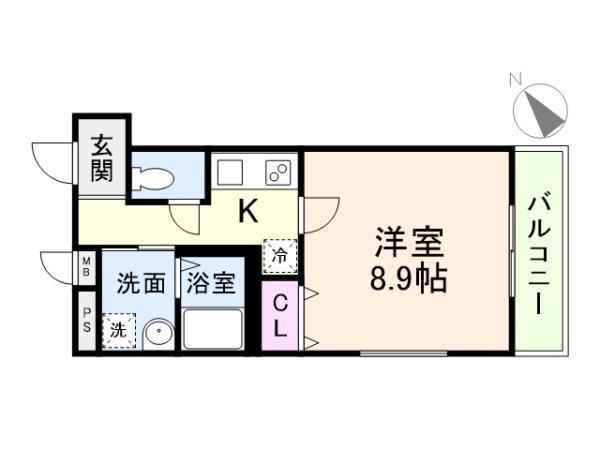 フジパレス高石綾園(1K/1階)の間取り写真