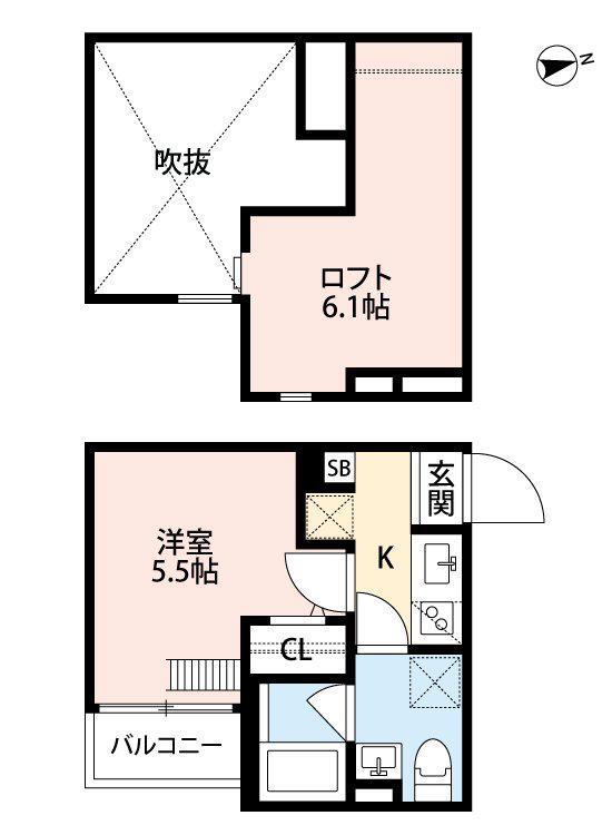 ULUHOA(1K/1階)の間取り写真