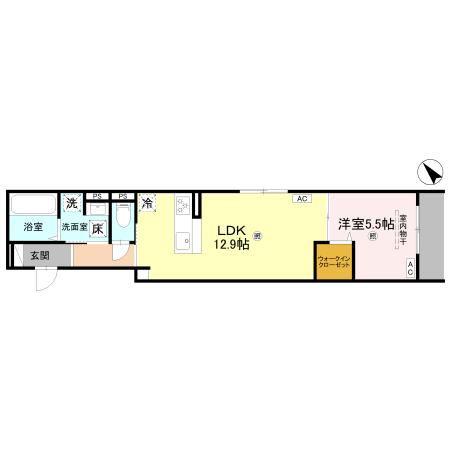 PORTO SERENO(1LDK/1階)の間取り写真