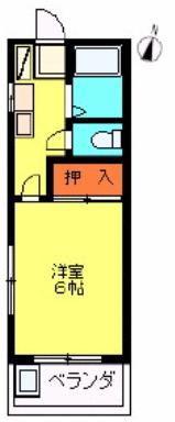 コーポエンドレス(1K/2階)の間取り写真