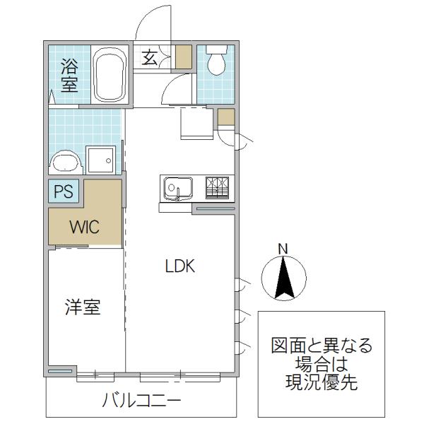 プレスタンテ駅南(1LDK/1階)の間取り写真