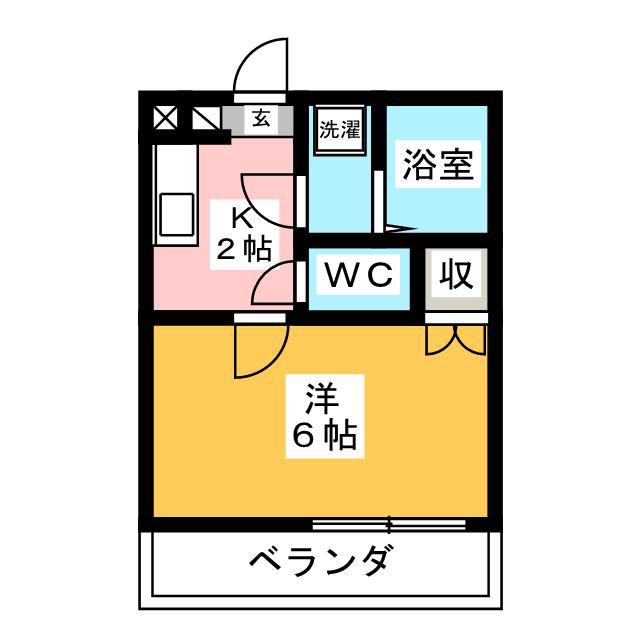 メイビル・厚木(1K/2階)の間取り写真