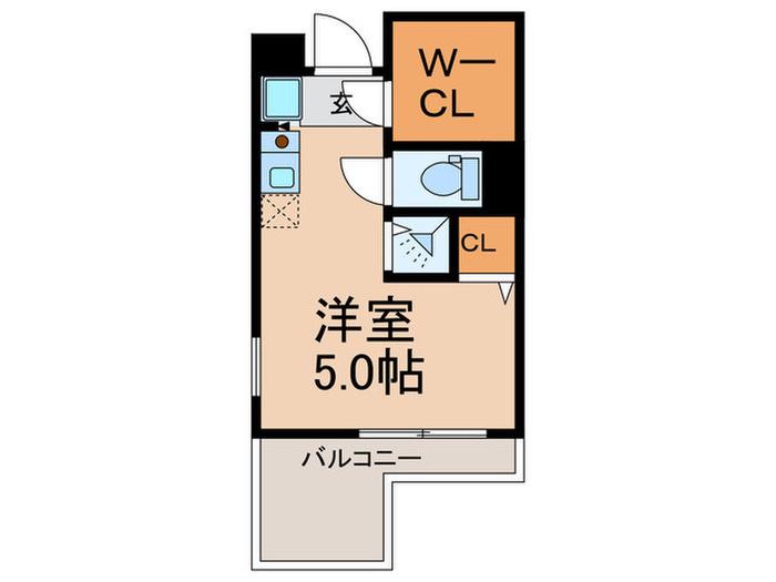 PLAGEときわ台(ワンルーム/5階)の間取り写真