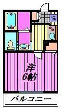蓮田市東4丁目アパート(1K/1階)の間取り写真