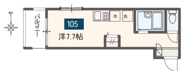 MELDIA西新井大師西(ワンルーム/1階)の間取り写真
