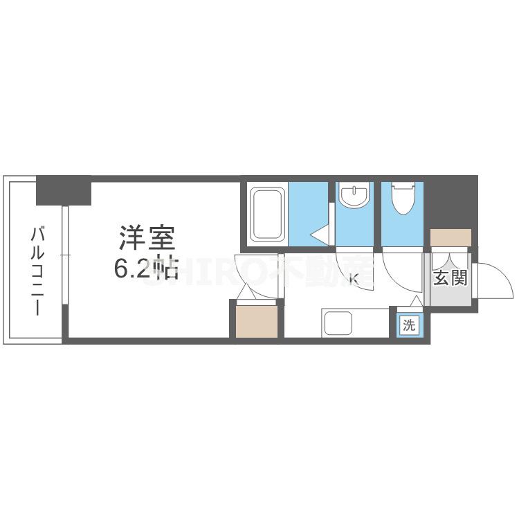 プレサンス扇町駅前(1K/3階)の間取り写真