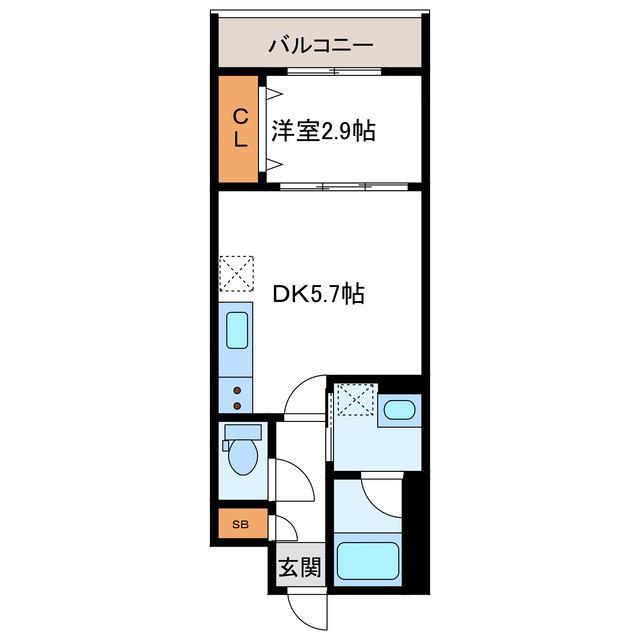 S-RESIDENCE北大前ASCENT エスレジデンス北大前アセント(1DK/3階)の間取り写真