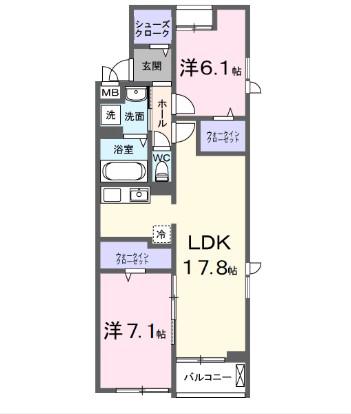 LORD(2LDK/3階)の間取り写真